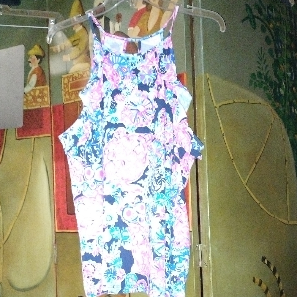 Floral Tank Top - Pink and Blue